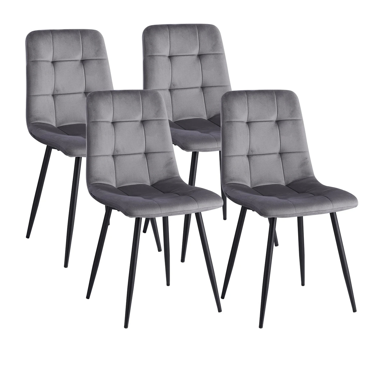 Lot de 2/4/6 chaises de salle à manger en velours modernes, minimalistes et multifonctionnelles, pieds en métal, pour salle à manger, bureau à domicile et sièges de visiteurs