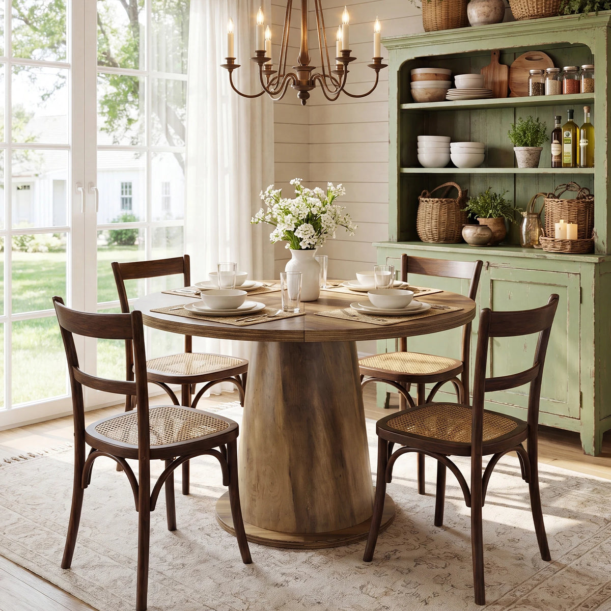 Table à manger ronde Tribesigns 80 cm (31,5") pour 2 à 4 personnes, petite table en bois avec plateau épaissi et base stable, table de cuisine moderne pour petit appartement, cuisine, salle à manger