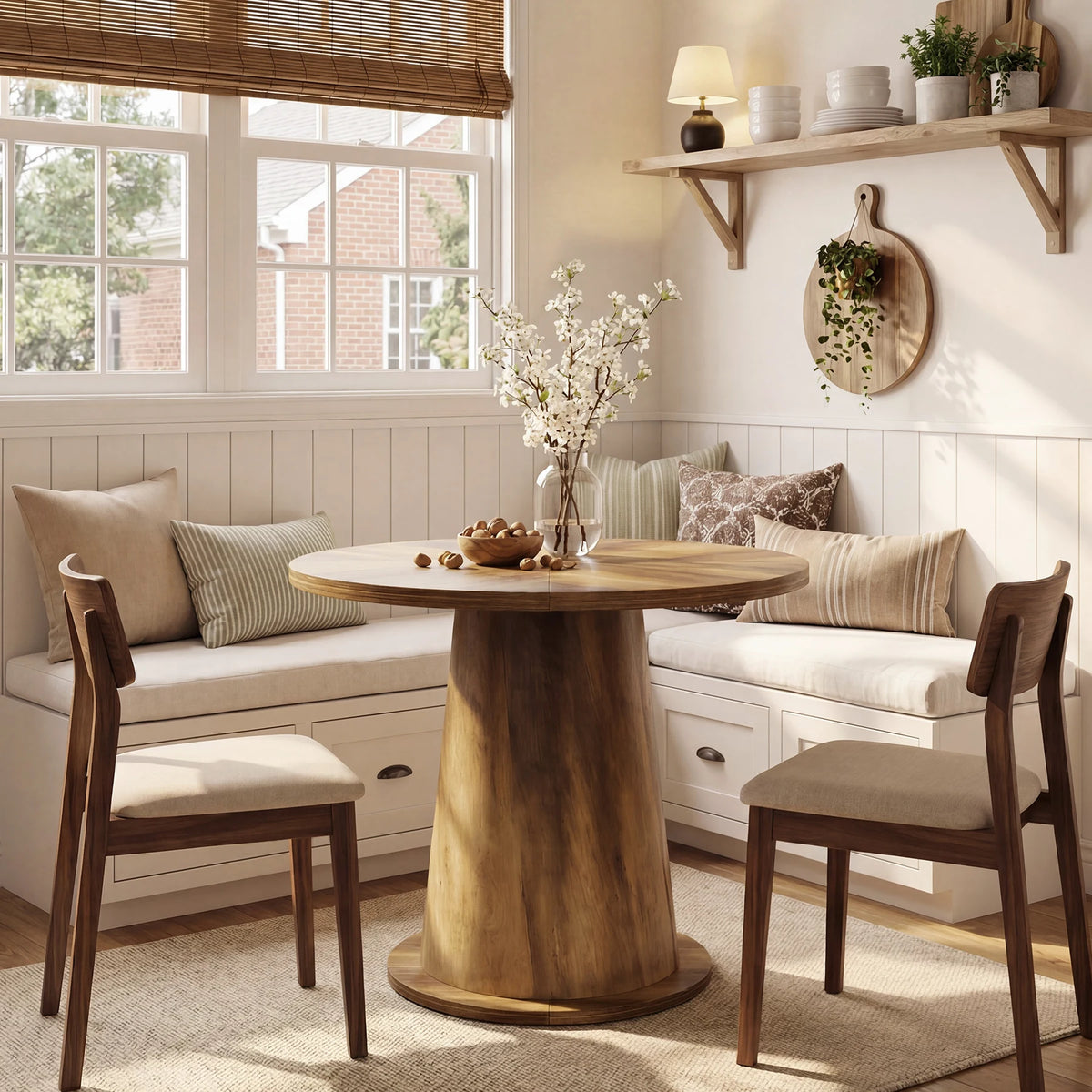 Table à manger ronde Tribesigns 80 cm (31,5") pour 2 à 4 personnes, petite table en bois avec plateau épaissi et base stable, table de cuisine moderne pour petit appartement, cuisine, salle à manger