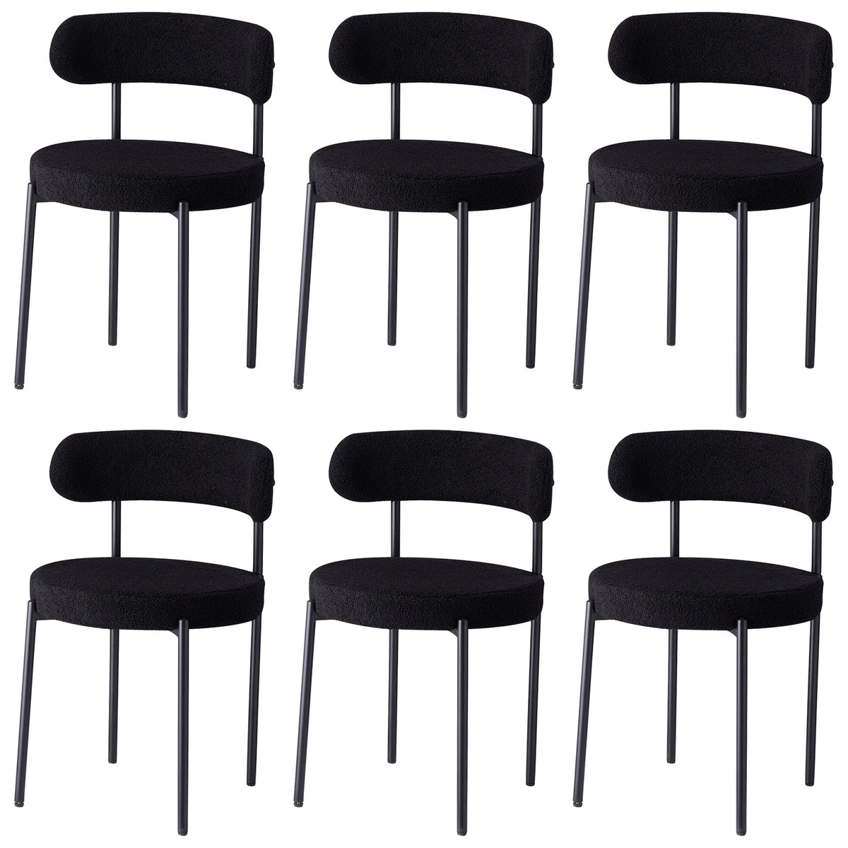 Chaises de salle à manger EGOONM style scandinave (lot de 2/4/6), chaises de cuisine rembourrées avec velours bouclette (effet teddy), pour maison, bureau et salle à manger