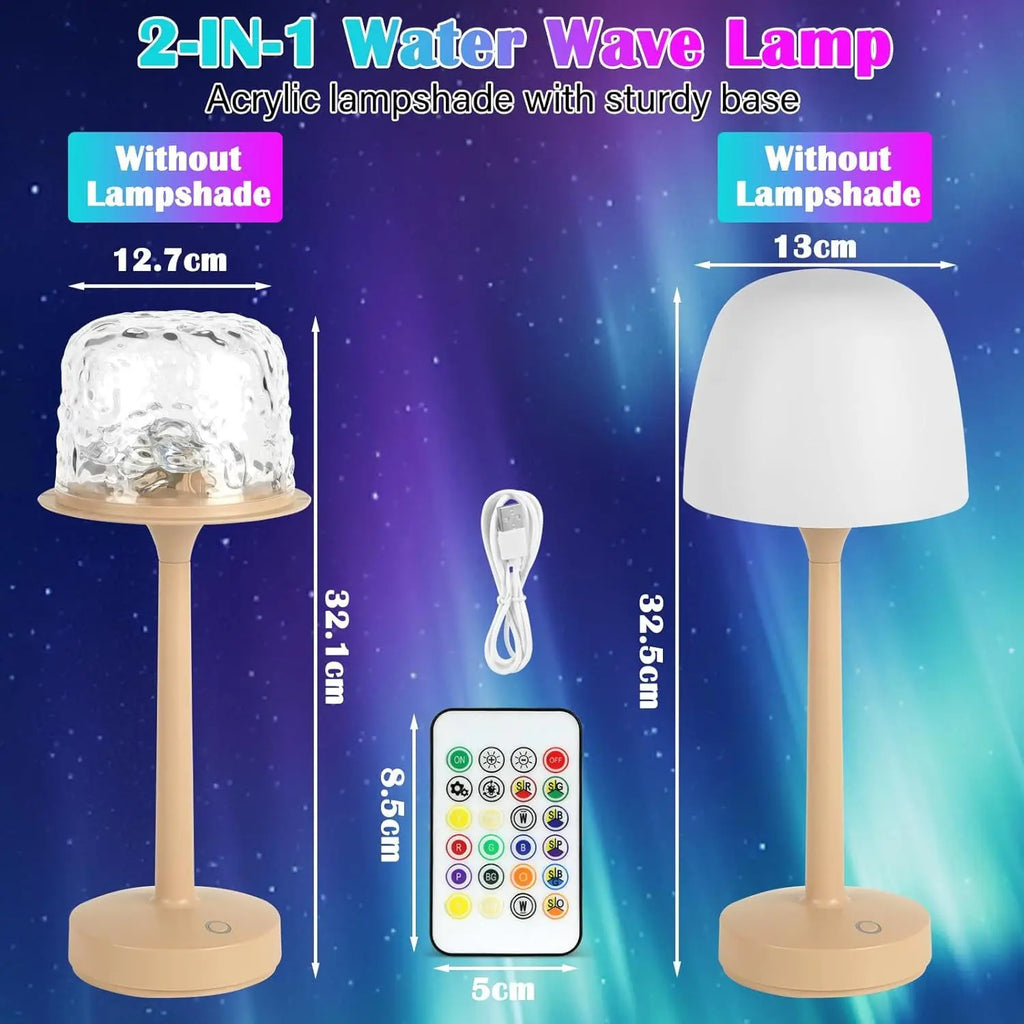 Veilleuse LED lampe océan, projecteur d'effet vagues d'eau, 16 couleurs, intensité réglable, commande tactile et télécommande, USB
