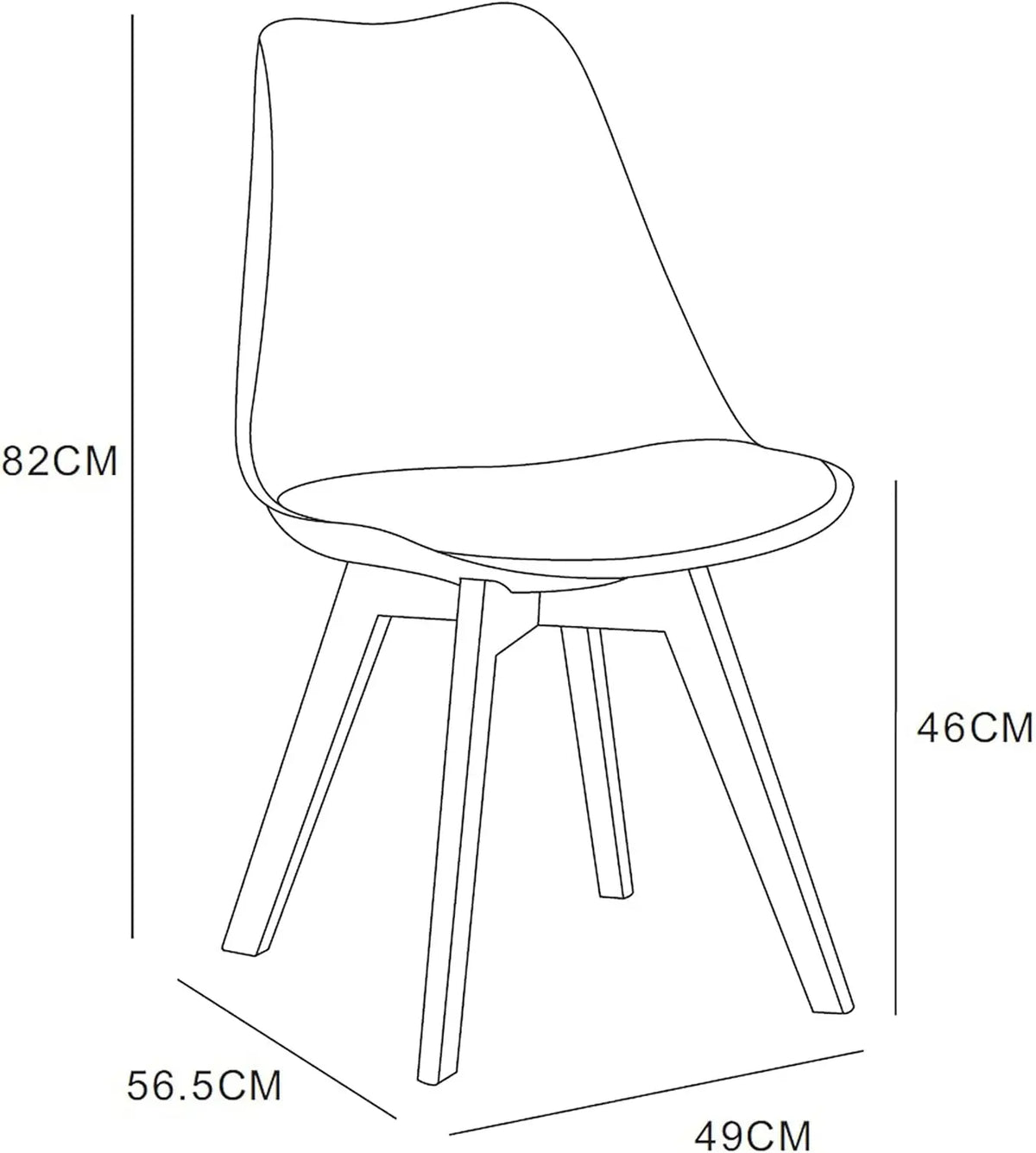 Chaises de salle à manger Mcc Direct (lot de 4), chaises de cuisine, chaises de bureau, chaise coque de designer "Eva" disponible en 7 couleurs tendance