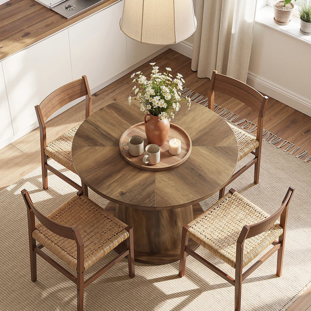 Table à manger ronde Tribesigns 80 cm (31,5") pour 2 à 4 personnes, petite table en bois avec plateau épaissi et base stable, table de cuisine moderne pour petit appartement, cuisine, salle à manger
