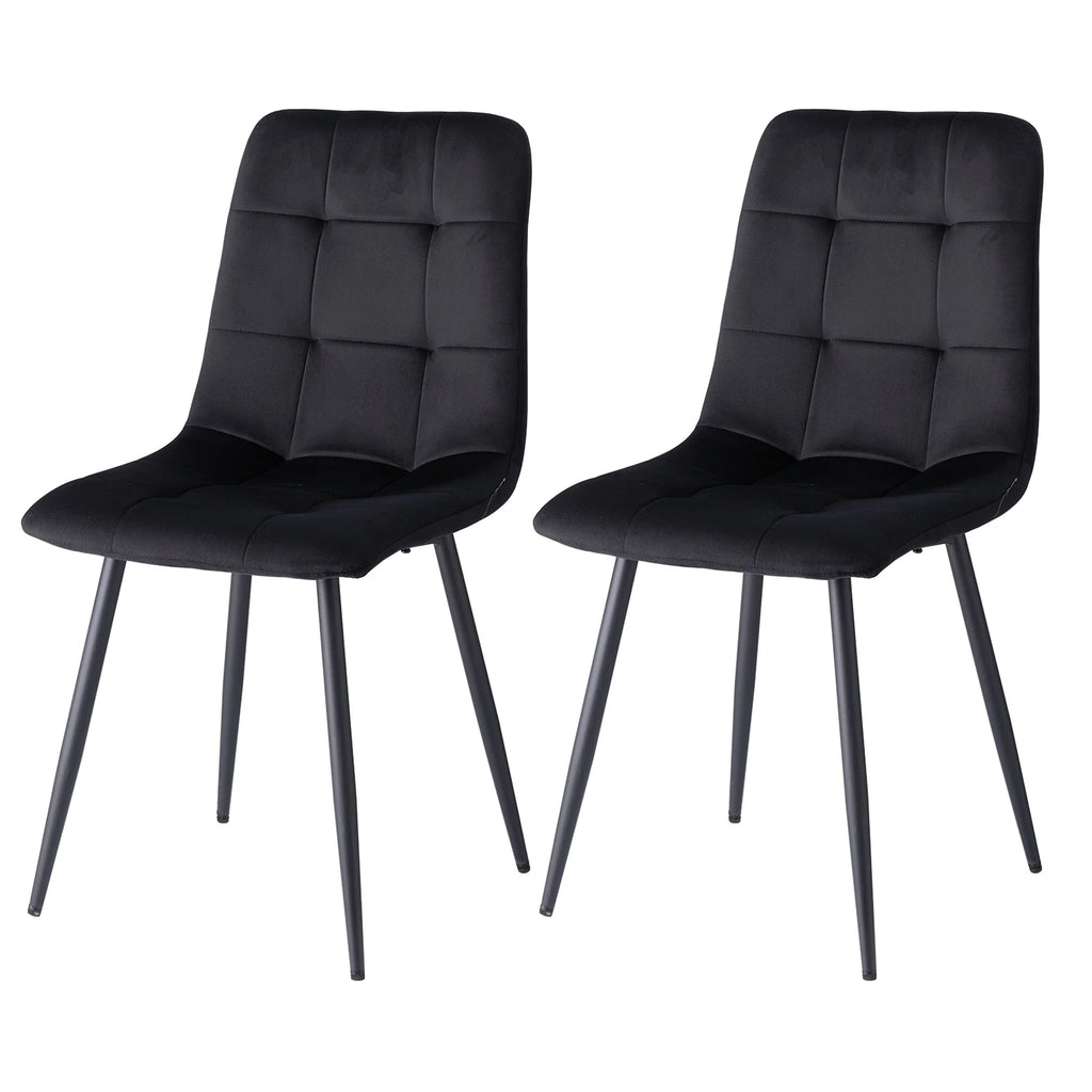 Lot de 2/4/6 chaises de salle à manger en velours modernes, minimalistes et multifonctionnelles, pieds en métal, pour salle à manger, bureau à domicile et sièges de visiteurs
