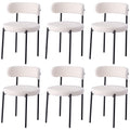 Chaises de salle à manger EGOONM style scandinave (lot de 2/4/6), chaises de cuisine rembourrées avec velours bouclette (effet teddy), pour maison, bureau et salle à manger