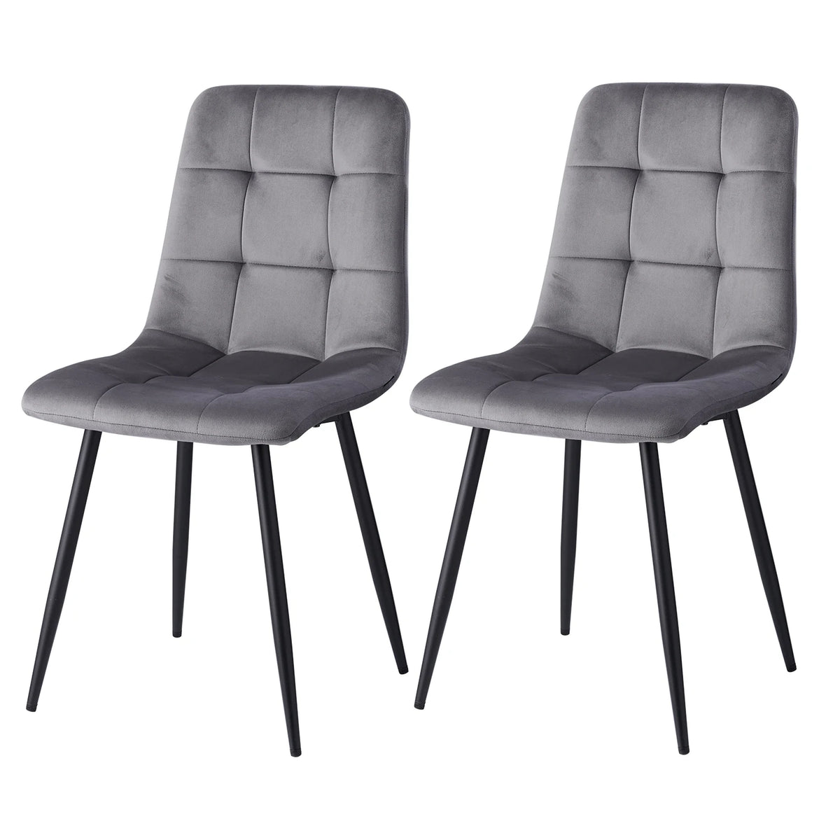 Lot de 2/4/6 chaises de salle à manger en velours modernes, minimalistes et multifonctionnelles, pieds en métal, pour salle à manger, bureau à domicile et sièges de visiteurs
