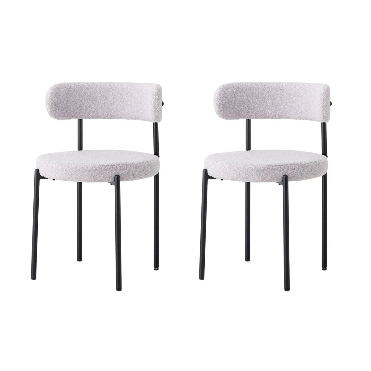 Chaises de salle à manger EGOONM style scandinave (lot de 2/4/6), chaises de cuisine rembourrées avec velours bouclette (effet teddy), pour maison, bureau et salle à manger