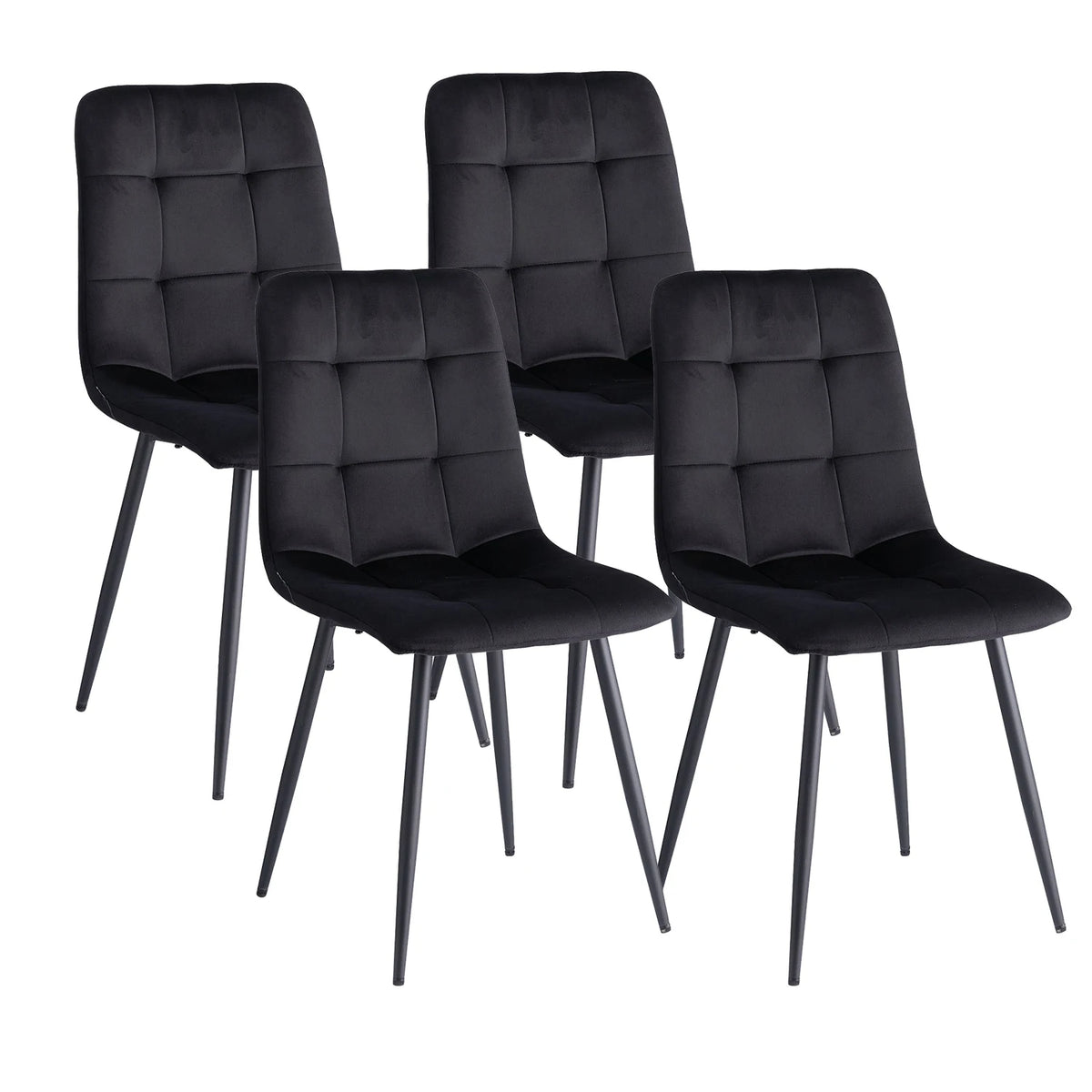 Lot de 2/4/6 chaises de salle à manger en velours modernes, minimalistes et multifonctionnelles, pieds en métal, pour salle à manger, bureau à domicile et sièges de visiteurs