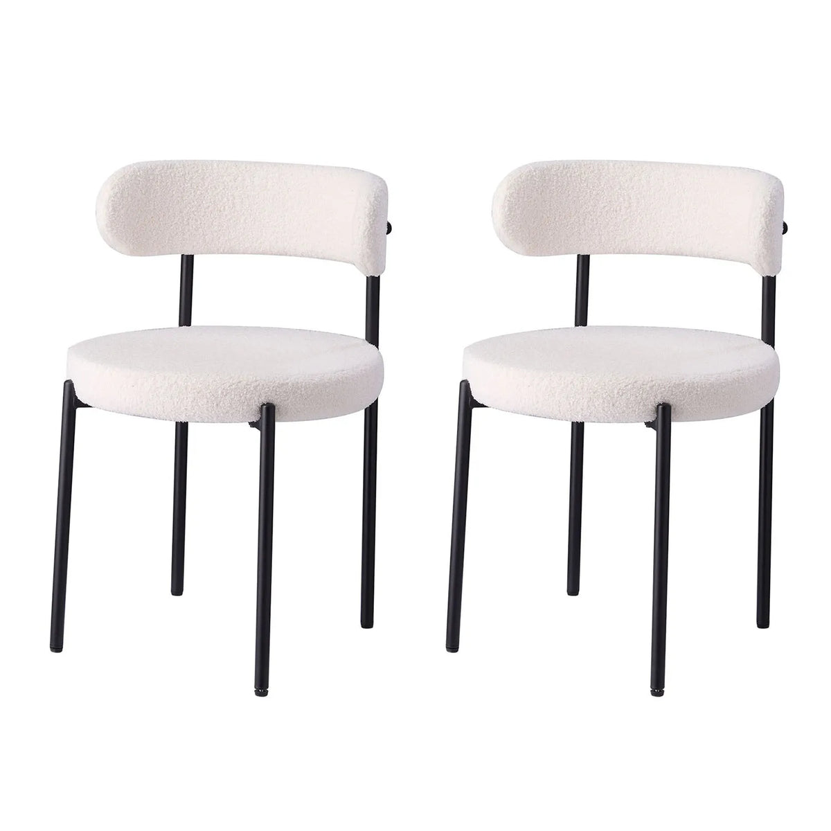 Chaises de salle à manger EGOONM style scandinave (lot de 2/4/6), chaises de cuisine rembourrées avec velours bouclette (effet teddy), pour maison, bureau et salle à manger