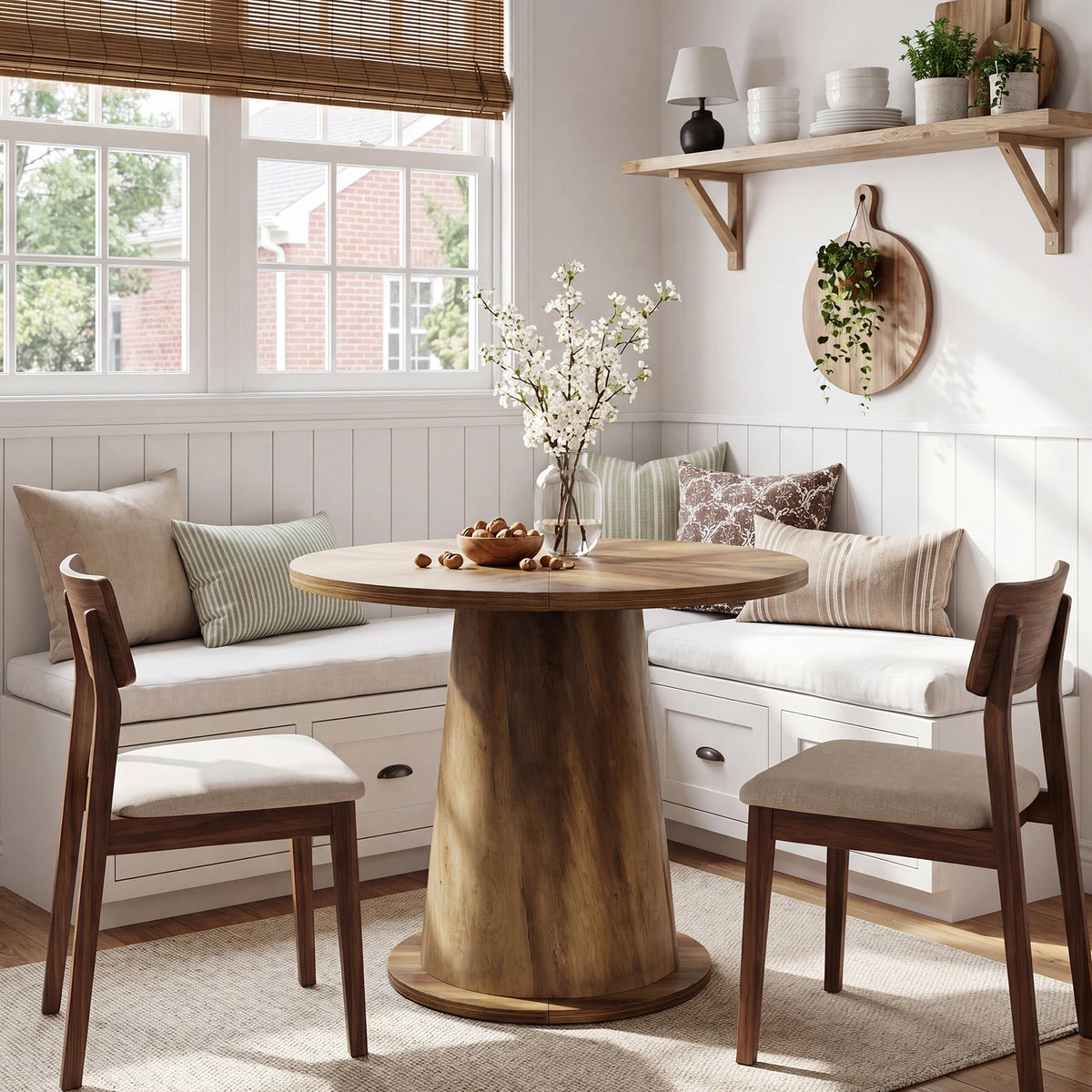 Table à manger ronde Tribesigns 80 cm (31,5") pour 2 à 4 personnes, petite table en bois avec plateau épaissi et base stable, table de cuisine moderne pour petit appartement, cuisine, salle à manger