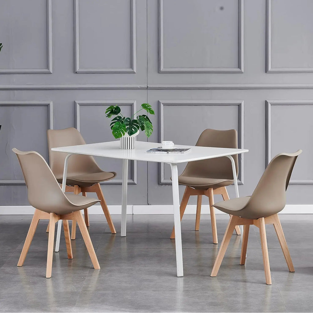 Chaises de salle à manger Mcc Direct (lot de 4), chaises de cuisine, chaises de bureau, chaise coque de designer "Eva" disponible en 7 couleurs tendance