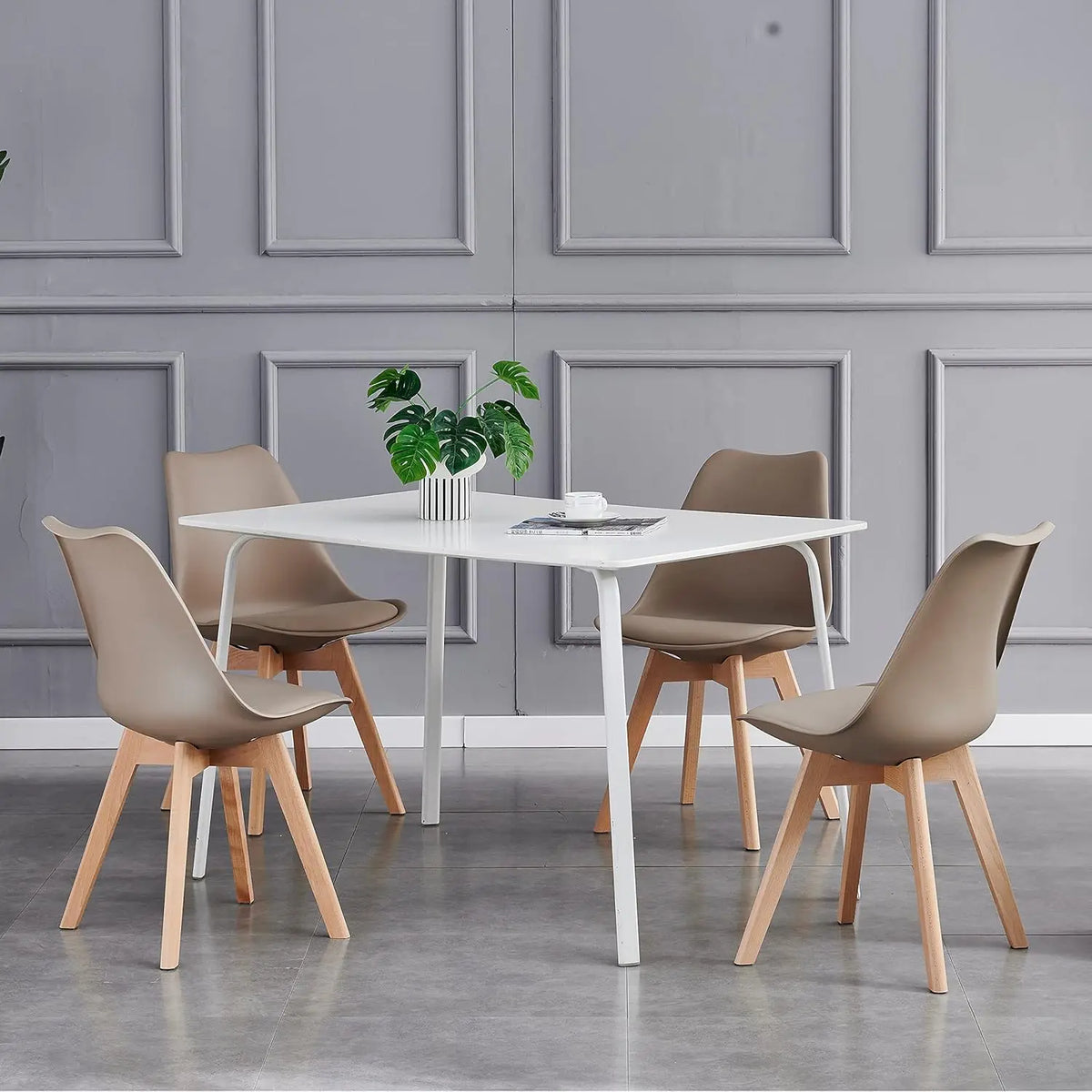 Chaises de salle à manger Mcc Direct (lot de 4), chaises de cuisine, chaises de bureau, chaise coque de designer "Eva" disponible en 7 couleurs tendance