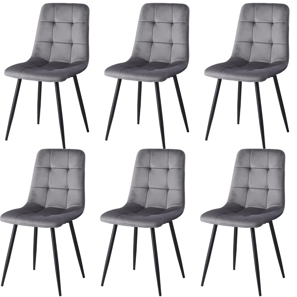 Lot de 2/4/6 chaises de salle à manger en velours modernes, minimalistes et multifonctionnelles, pieds en métal, pour salle à manger, bureau à domicile et sièges de visiteurs