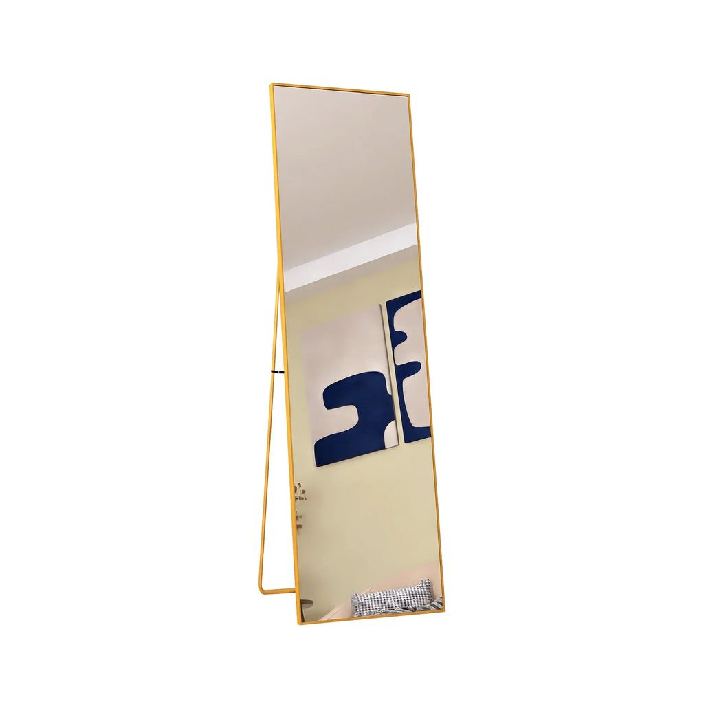 Simurq Dressing Mirror 140x40cm, Rectangle Floor Mirror, Aluminum Alloy Frame Tempered Glass Full-length Mirror, Wall Hanging / Standing