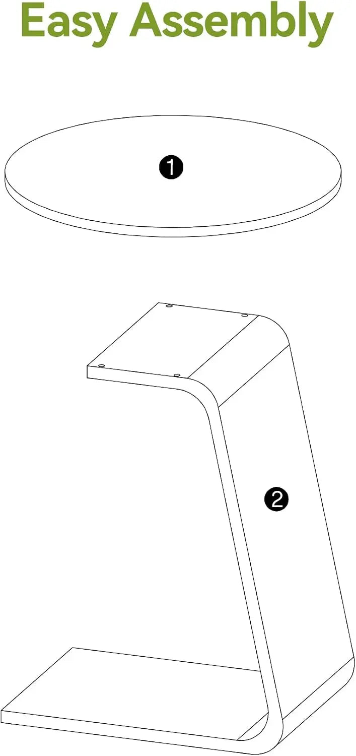 Petite table d'appoint ronde Tribesigns, bout de canapé en C de 50 cm avec structure en métal