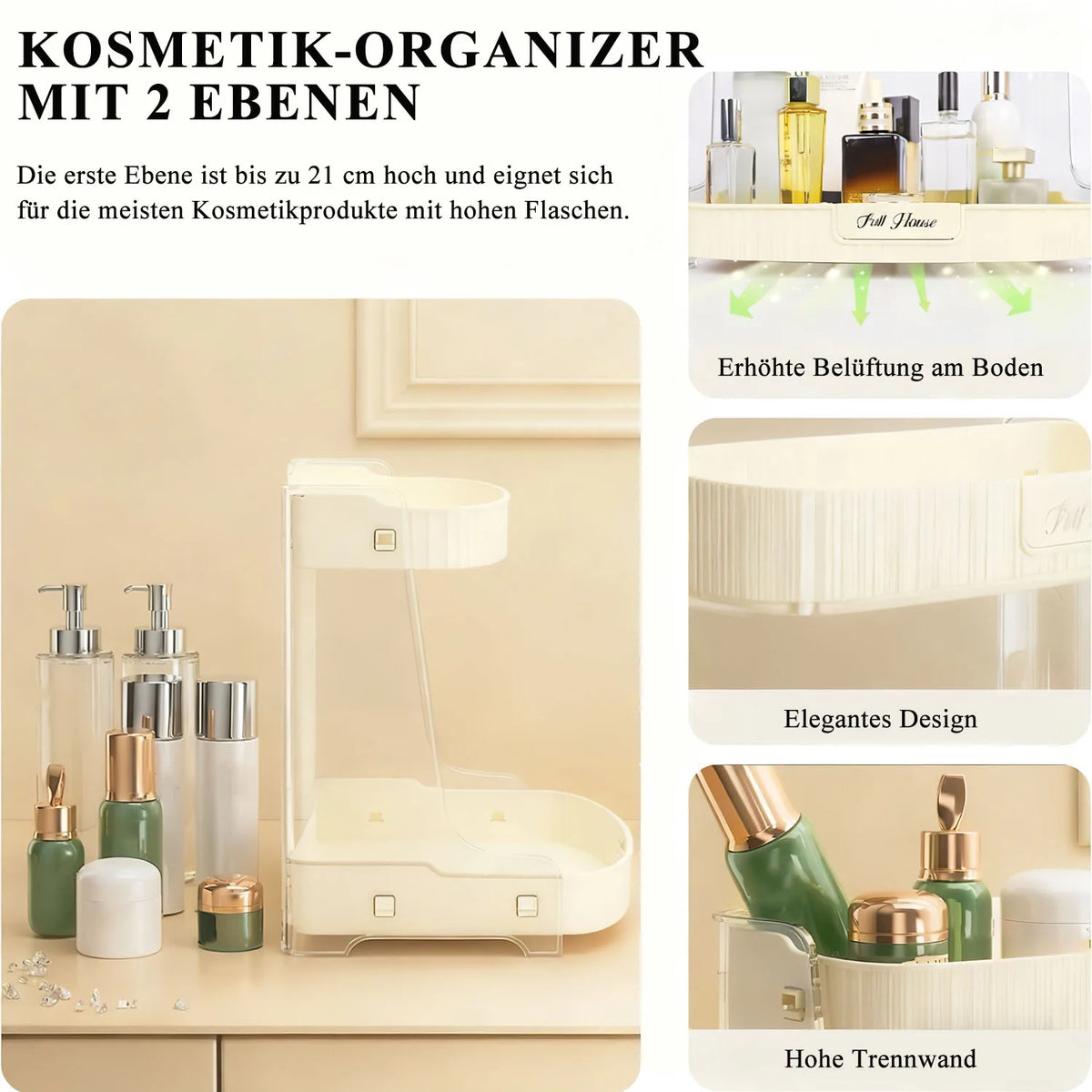 Organisateur de Cosmétiques Double Niveau