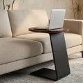 Petite table d'appoint ronde Tribesigns, bout de canapé en C de 50 cm avec structure en métal