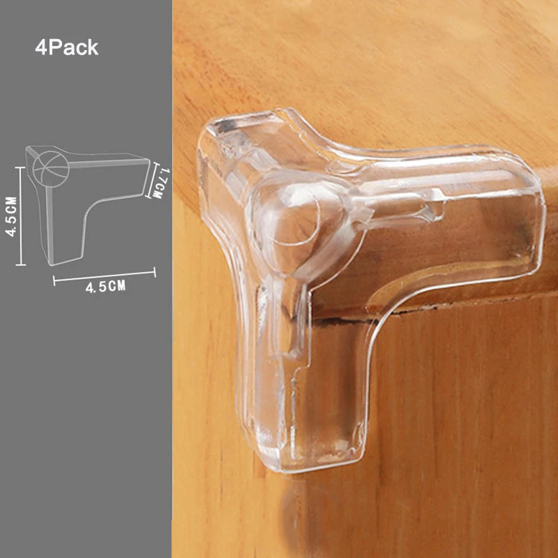 Lot de 4 / 10 protections d'angles anti-collision pour enfants - Protège-coins de table en silicone souple et transparent pour la sécurité des bébés