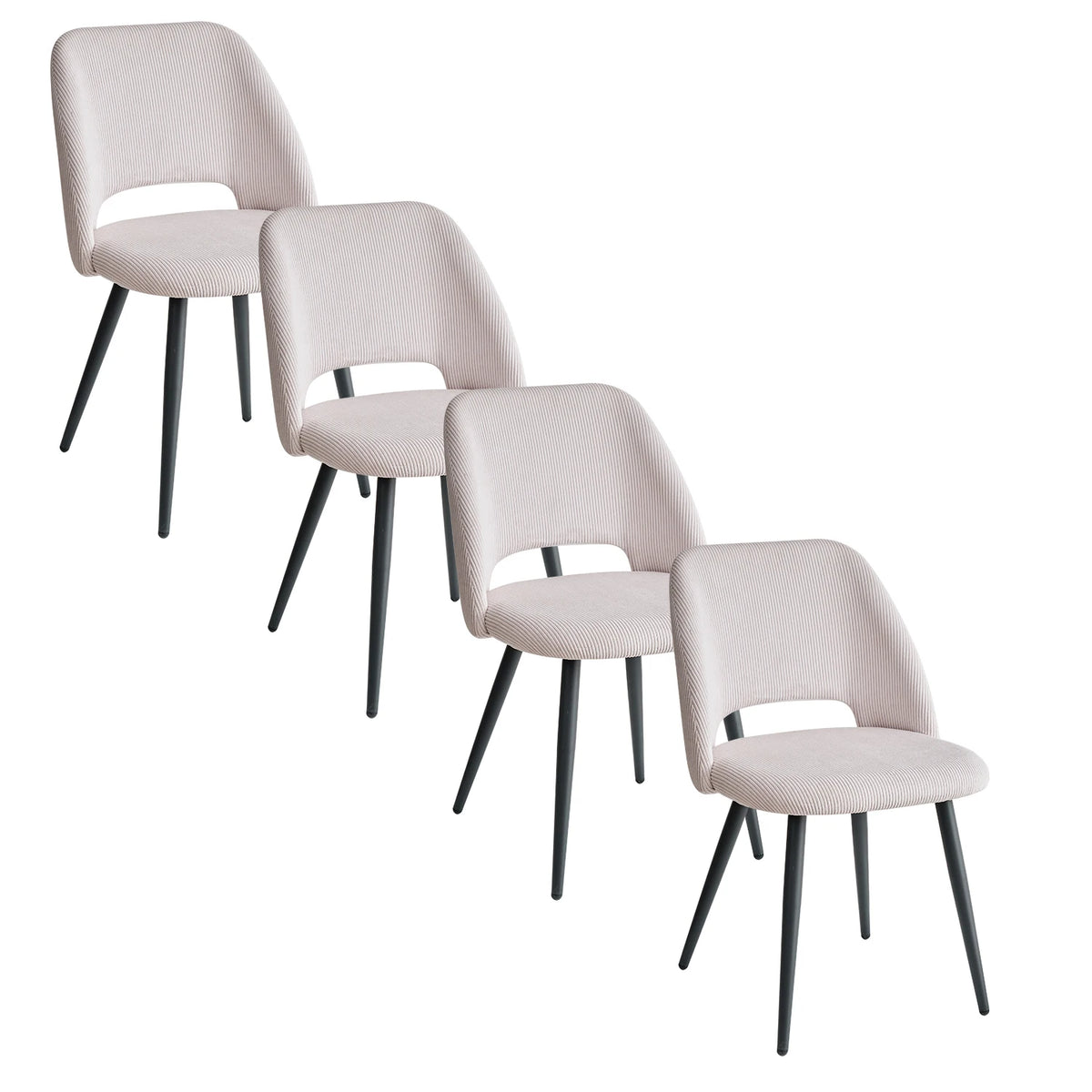 Lot de 2/4/6 chaises de salle à manger modernes et minimalistes en velours côtelé - Durables, faciles à nettoyer, pour cuisine et salle à manger