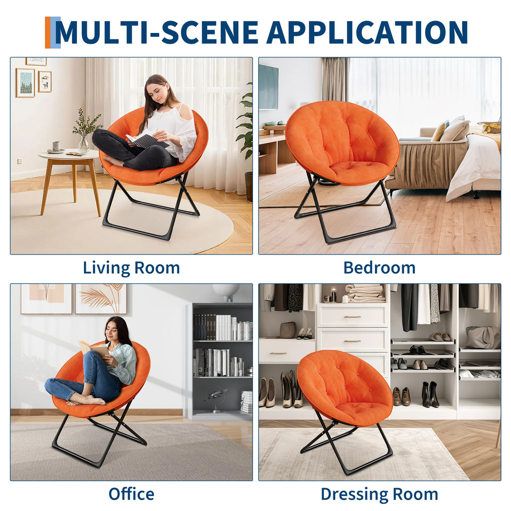 Fauteuil de détente XXL en tissu pelucheux, pliable