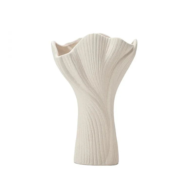Modern Matte White Ceramic Vase, Elegant Retro Creative Flower Vase, Waterproof Floral Vase For Living Room Home Decor