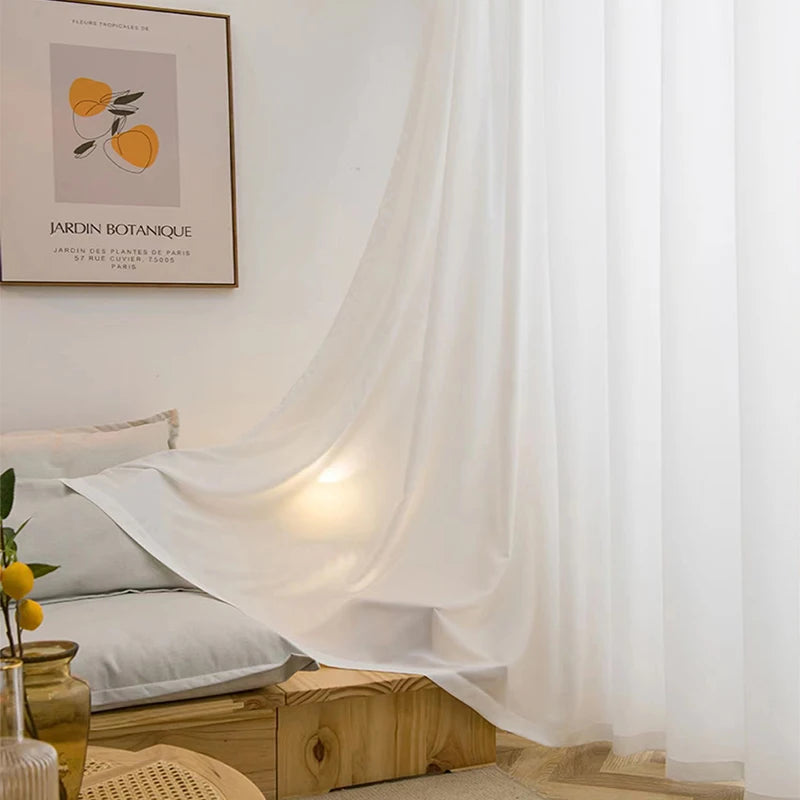 Rideaux en tulle blanc épais de haute qualité Asazal, voilages luxueux en chiffon pour chambre et villa, drapes opaques pour décoration de salon