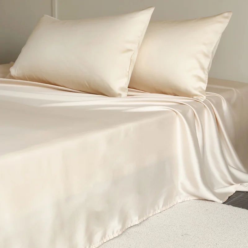 Drap plat 1 pièce en soie de mûrier