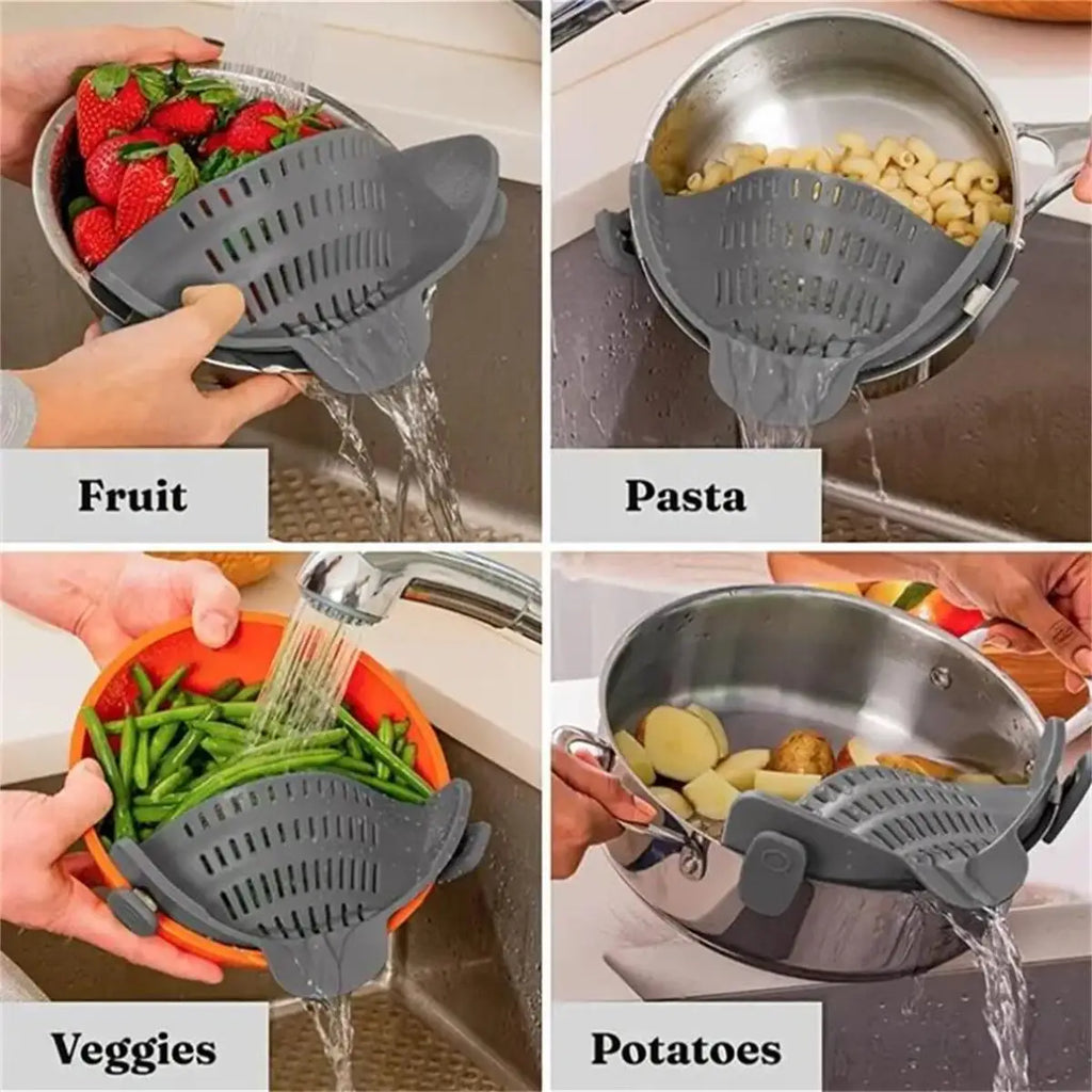 Passoire 1 pièce, passoire pour casseroles, passoire adaptable à clipser pour casseroles, poêles et bols, passoire de cuisine