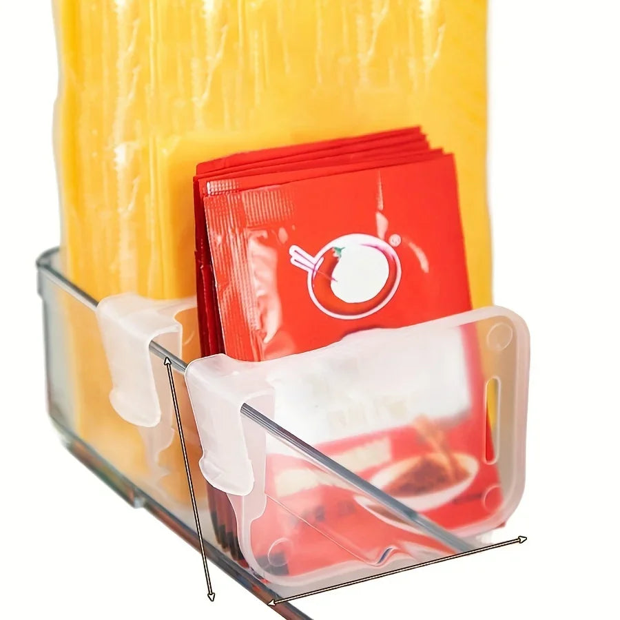 Lot de 10, 15 ou 20 séparateurs organisateurs transparents et robustes pour réfrigérateur - Rangement ajustable pour réfrigérateur et placards de cuisine, compartiments gain de place