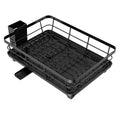 Égouttoir à vaisselle noir gain de place en acier au carbone - Égouttoir de grande capacité et antirouille avec porte-ustensiles, support à vaisselle en métal pour bols et rangement de cuisine