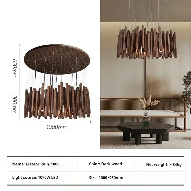 Plafonnier en bois, lustre de plafond