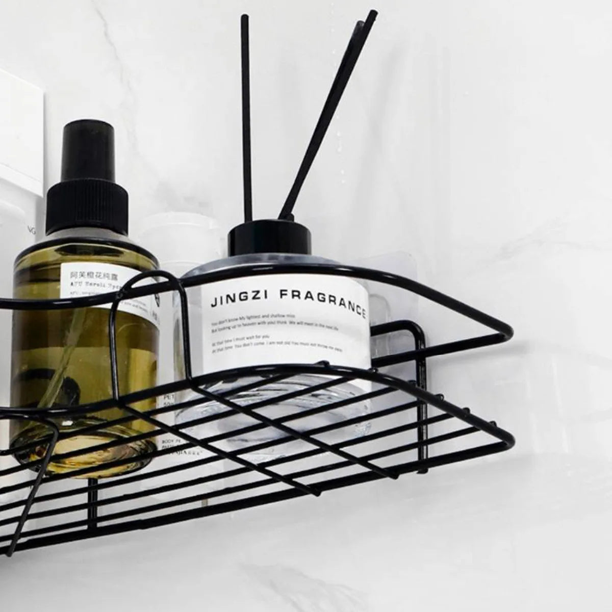 Étagère de salle de bain, serviteur de douche d'angle, rangement triangulaire sans perçage pour cuisine et salle de bain, étagère de douche, support de rangement pour shampooing