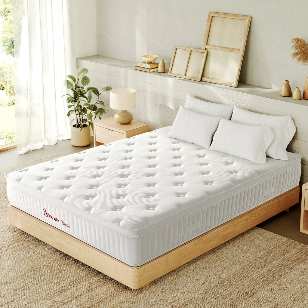 Matelas à ressorts ensachés 30 cm résistant et durable, haute fermeté avec support ergonomique 7 zones, certifié Oeko-Tex, disponible en 140x190 / 140x200 / 160x200 cm