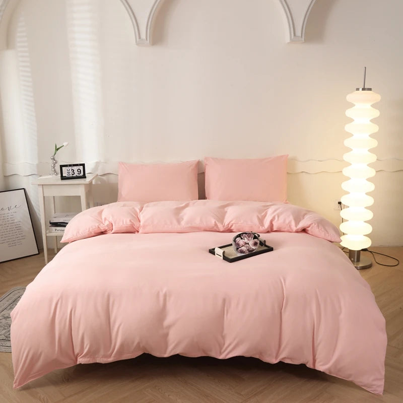 Housse de couette unie 100 % coton lavé