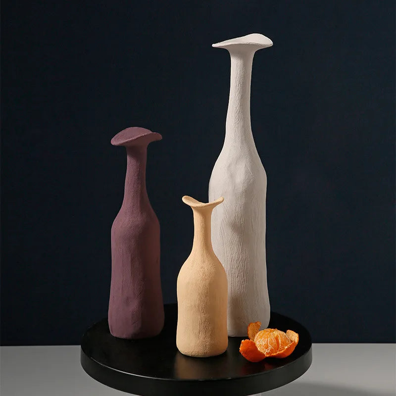 Wabi-Sabi-Style Scenery: Dezhen High-End Ceramic Vase for Home Flower Arrangements,Decorative Piece,and Living Room Ornament