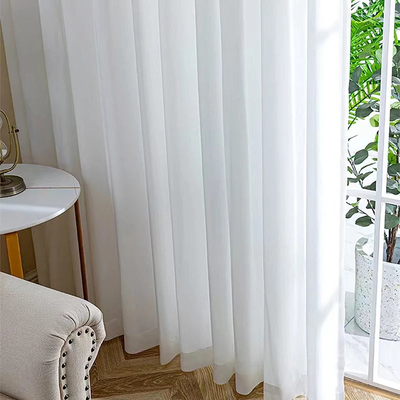 Rideaux en tulle blanc épais de haute qualité Asazal, voilages luxueux en chiffon pour chambre et villa, drapes opaques pour décoration de salon