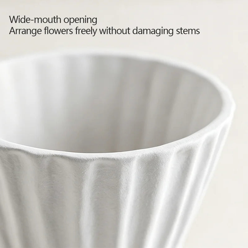 Wabi-Sabi Style Ceramic Vase: Elegant Home Decor Piece with a Frosted Finish—Creative Hydroponic Vase for Dried Flowers