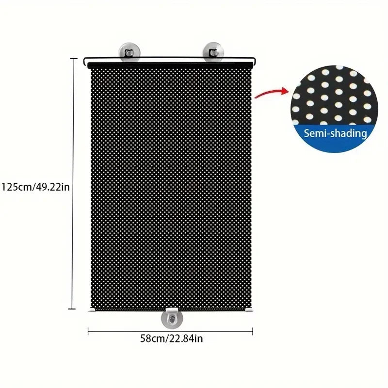 Rideau pare-soleil télescopique à ventouses, store occultant et isolant thermique pour protection solaire