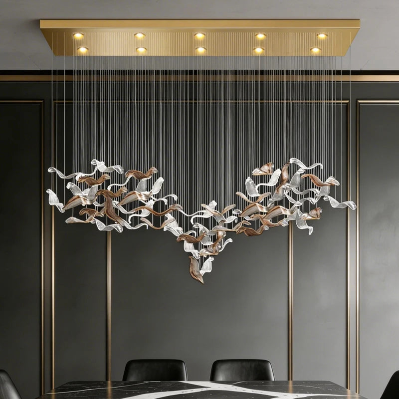 Restaurant Dining Table Hanging Chandelier Luxury Chandelier Lighting Living Room Hang Lamp Kitchen Island Glass Pendant Light