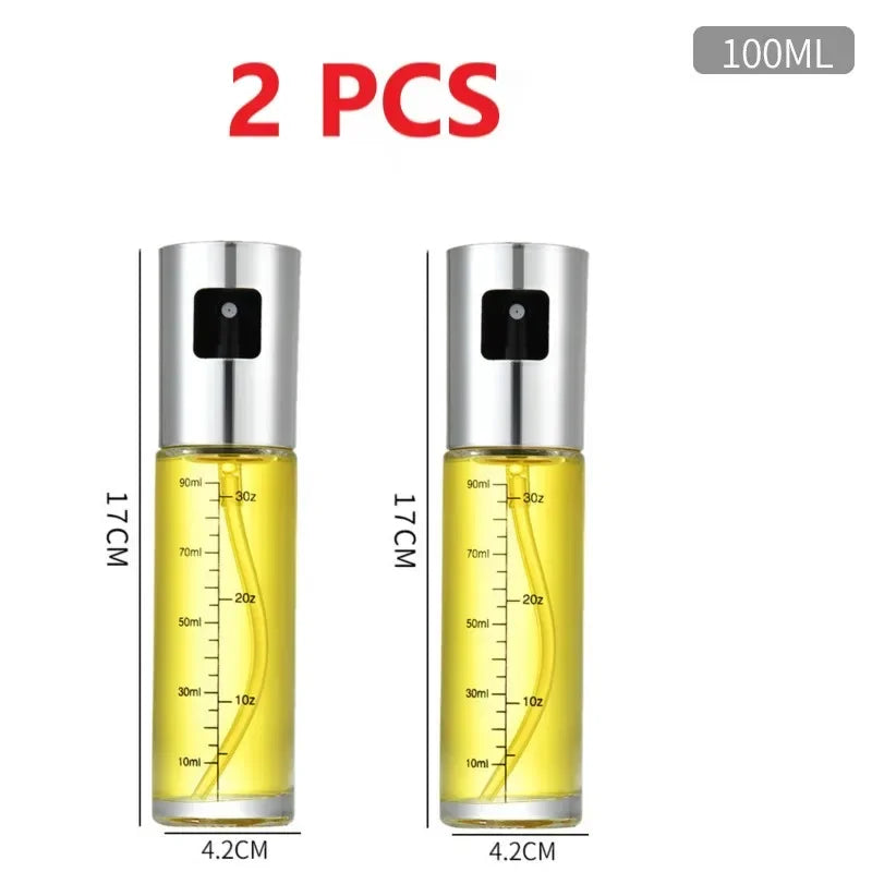 Pulvérisateur d'huile en verre avec pompe anti-fuites - Bouteille spray pour huile d'olive, vinaigre et condiments - Distributeur et spray d'assaisonnement pour cuisine, barbecue, air fryer et grillades