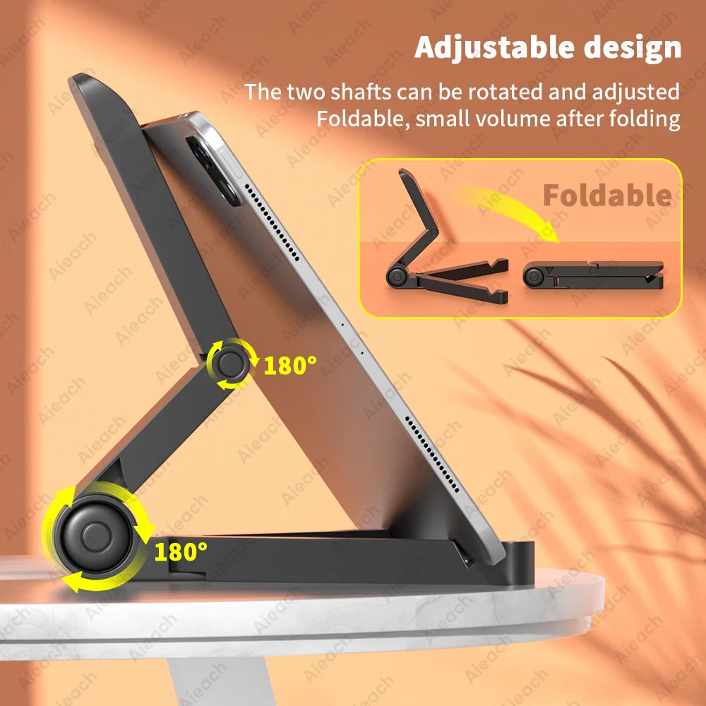 Support de bureau pour tablette 4,7 à 12,9 pouces, support pliant réglable pour iPad, Xiaomi, Samsung et téléphones portables