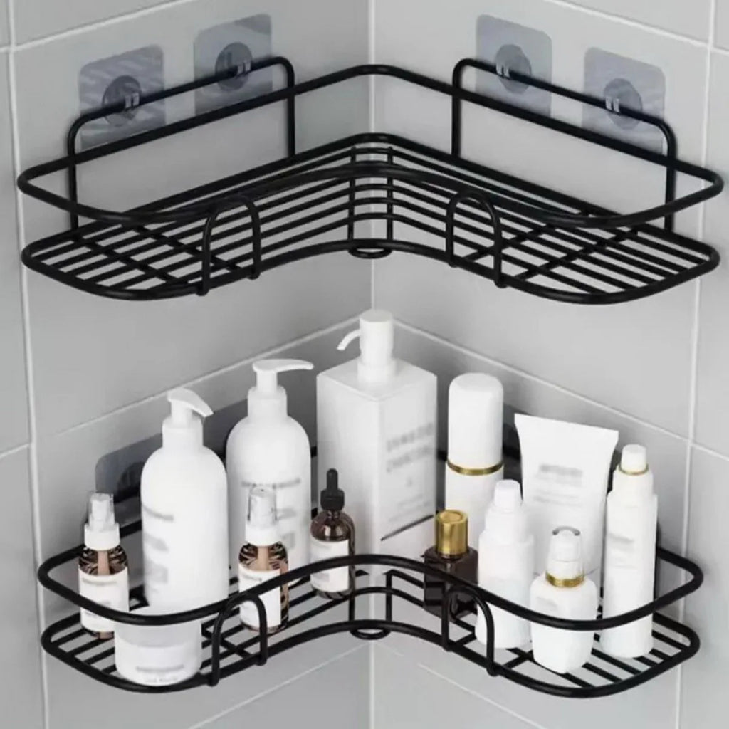 Étagère de salle de bain, serviteur de douche d'angle, rangement triangulaire sans perçage pour cuisine et salle de bain, étagère de douche, support de rangement pour shampooing