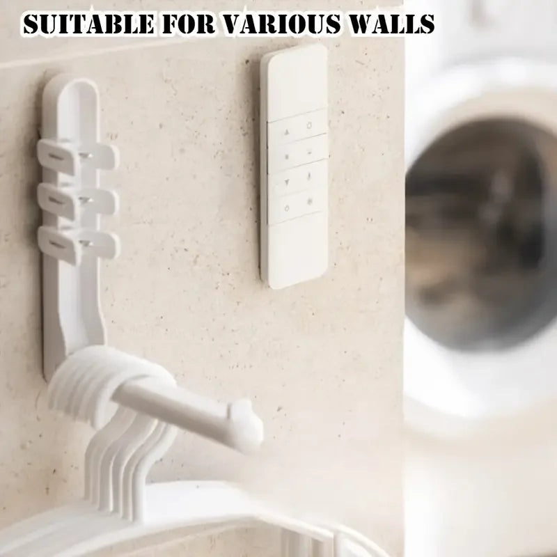 Lot de 3 supports télécommande magnétiques sans perçage, support mural pour télécommandes TV / climatiseur / DVD, design blanc gain de place