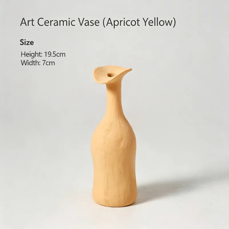 Wabi-Sabi-Style Scenery: Dezhen High-End Ceramic Vase for Home Flower Arrangements,Decorative Piece,and Living Room Ornament