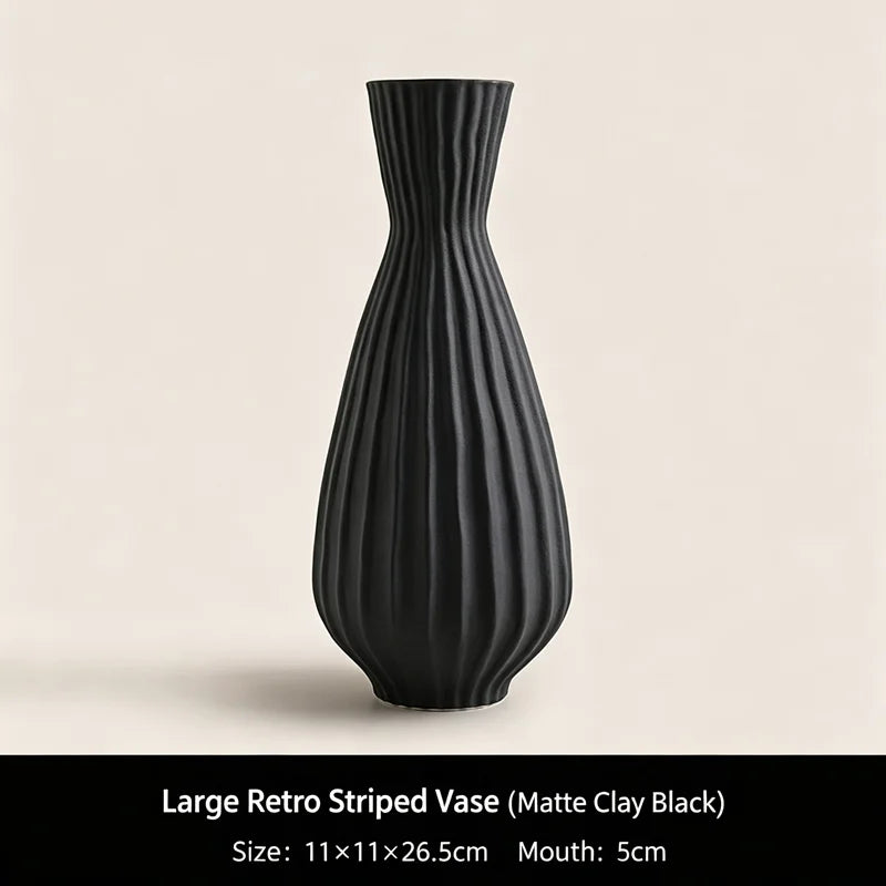 Wabi-Sabi Style Ceramic Vase: Elegant Home Decor Piece with a Frosted Finish—Creative Hydroponic Vase for Dried Flowers