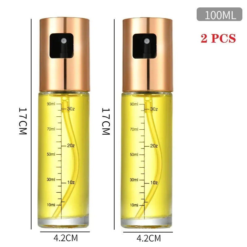 Pulvérisateur d'huile en verre avec pompe anti-fuites - Bouteille spray pour huile d'olive, vinaigre et condiments - Distributeur et spray d'assaisonnement pour cuisine, barbecue, air fryer et grillades