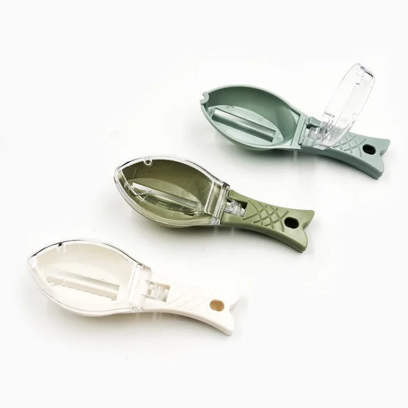 Écailler à poisson ménager avec couvercle, grattoir à écailles de poisson, décapeur manuel d'écailles, brosse pour outils de pêche