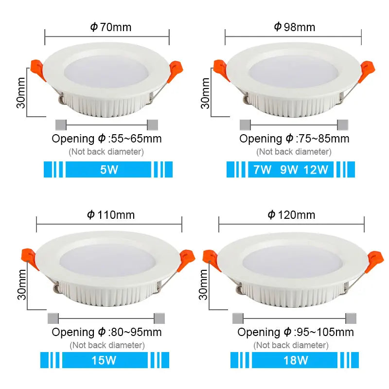 Lot de 10 Spots LED Encastrables en Aluminium