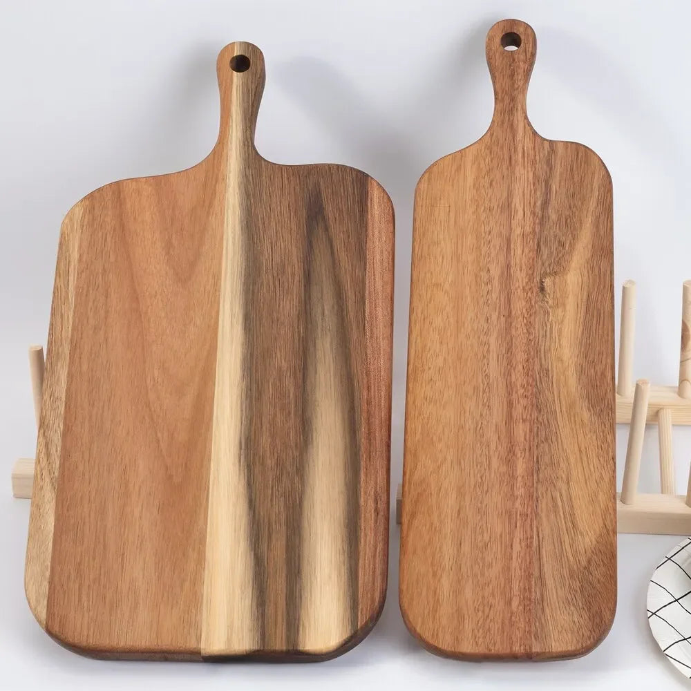 Planche à découper en bois avec poignée, planche de service pour la cuisine, planche à fromage en bois, planche à charcuterie pour pain et assiettes de fruits