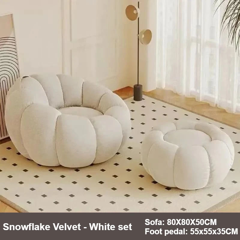 Canapé citrouille relax, fauteuil individuel de style nordique, garnissage en microbilles, doux et confortable, ensemble de canapé pour la maison, le salon, le balcon et la chambre